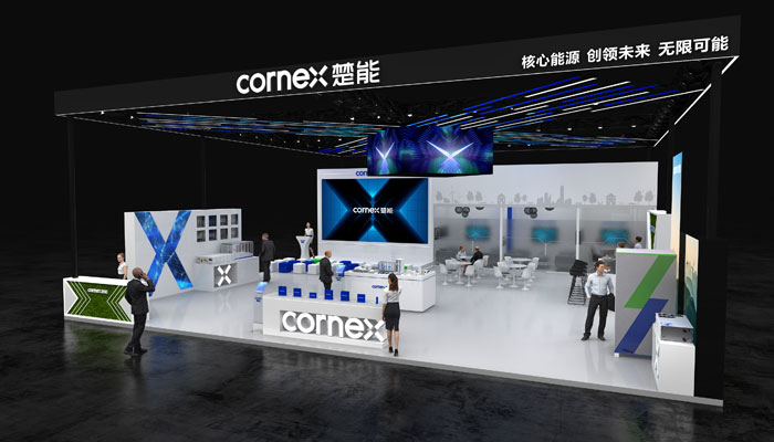 儲能300㎡展台展位設計效果圖提案